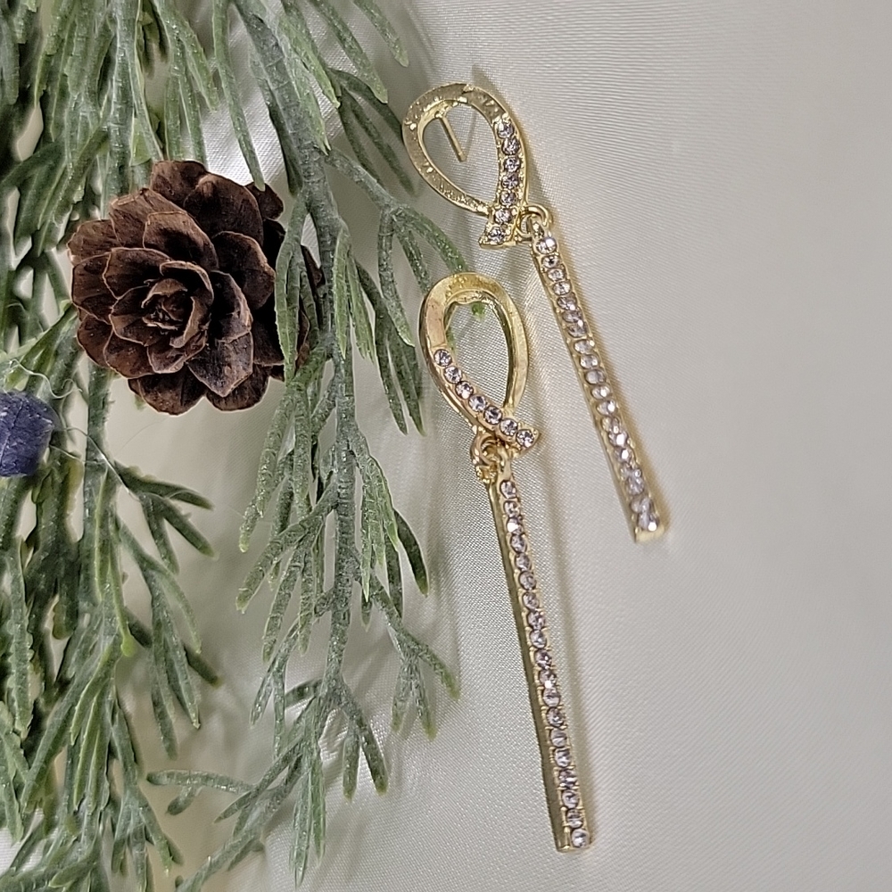 Crystal Twist Drop Earrings, S925 - Picture 4 of 6